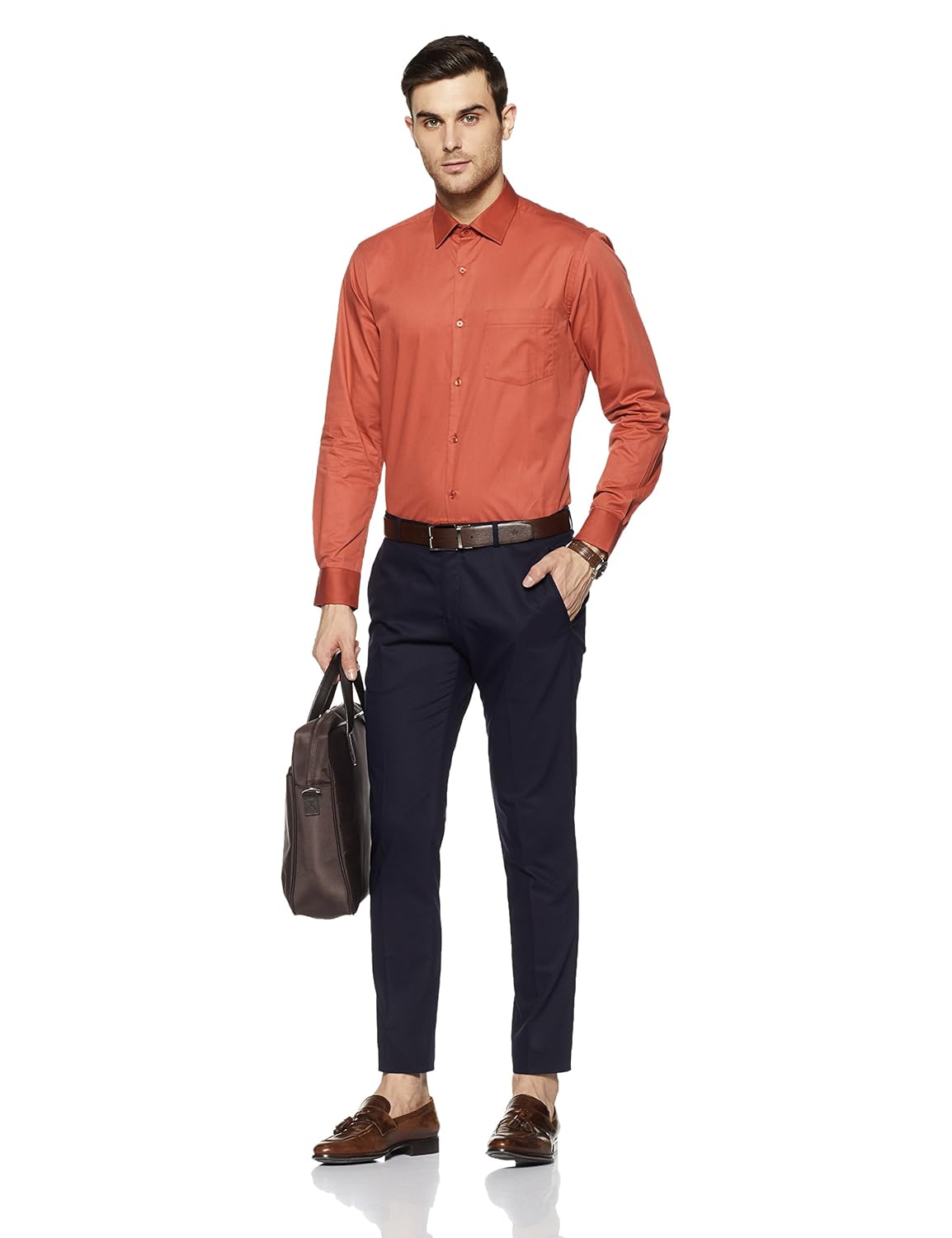 diverse men's solid regular fit formal shirt