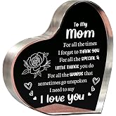 Milcier Gifts for Mom, I Love You Mom Acrylic Plaque - Birthday Gifts for Moms from Daughter Son, Christmas Keepsake Idea for Mother