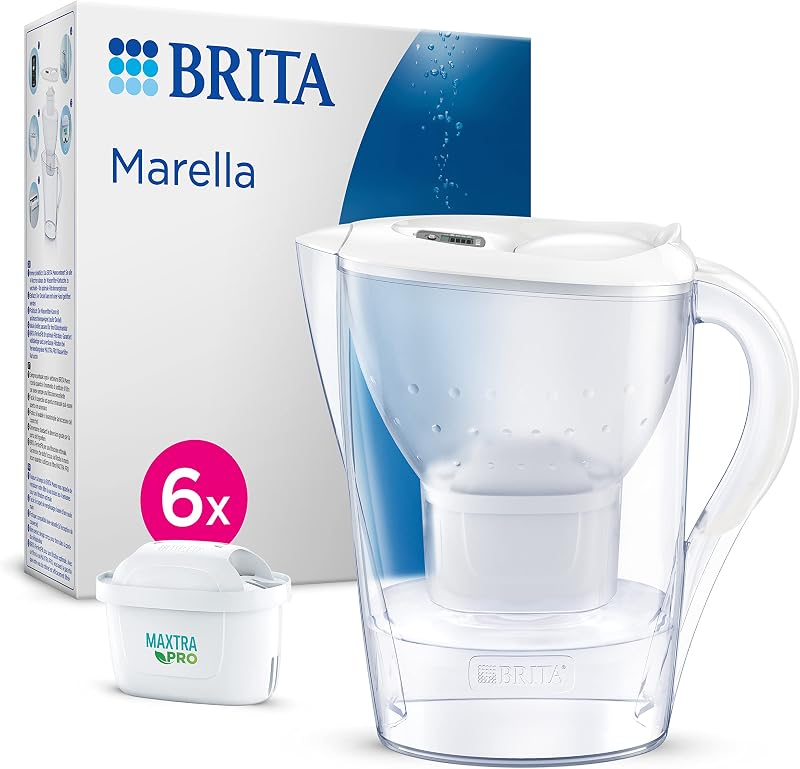 BRITA Marella Water Filter Jug White 2.4L + 6 MAXTRA PRO Cartridges