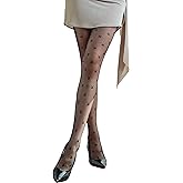 Sahabowi Women Tights, Sheer High Waist Pantyhose, Vintage Control Top Stockings,(HLW2023062001black2, bow black, 1ps)