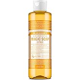 Dr. Bronner's Pure-Castile Magic Soap Liquid (Citrus, 8 Ounce) - Made with Regenerative Organic Certified Oils, 18-in-1 Uses: Face, Body, Hair, Laundry, Pets and Dishes, Concentrated, Vegan, Non-GMO