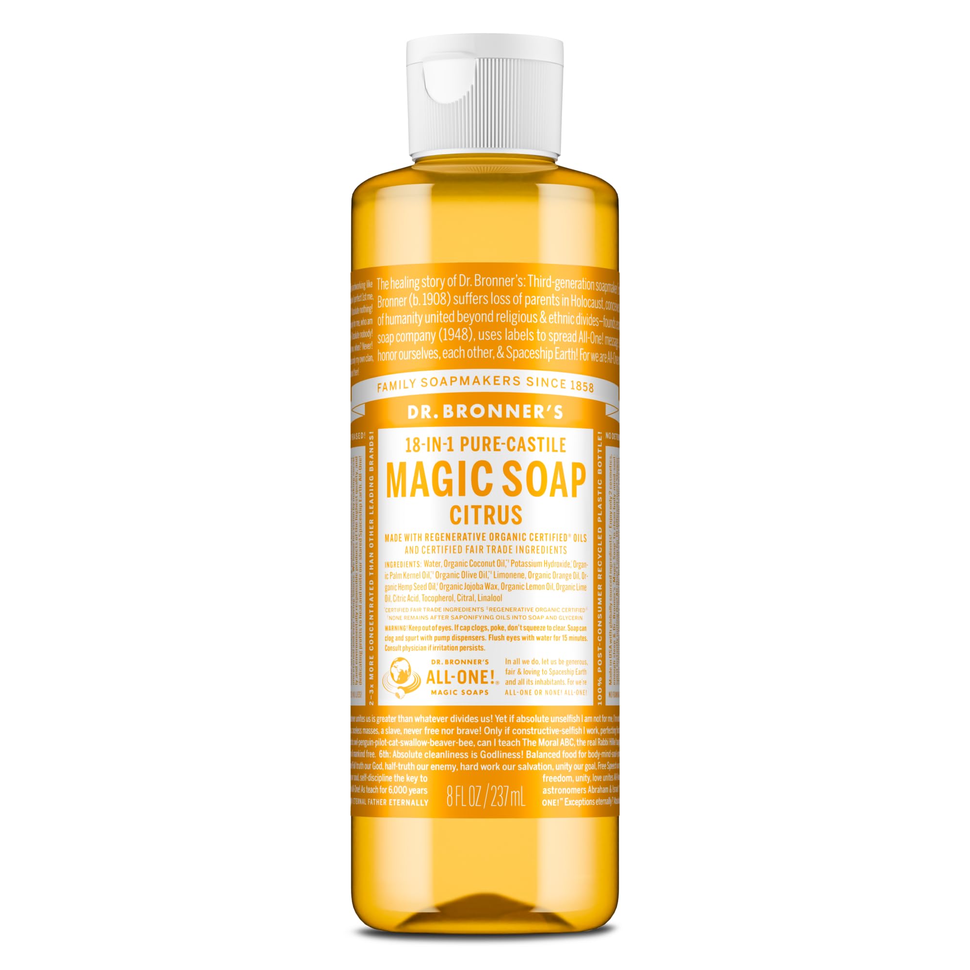 Dr Bronner Organic Citrus Castile Liquid Soap 237 ml