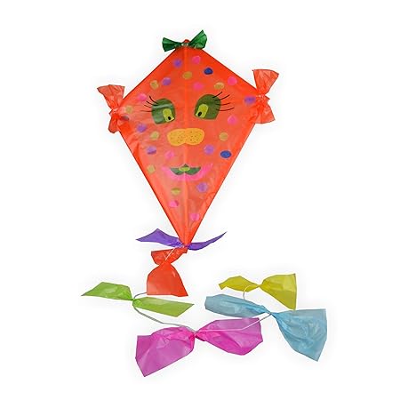 Drachen Bastelset mit viel Zubehör orange zum bemalen und bekleben Kinderleicht - Drachenbasteln wie früher mit Drachenpapier