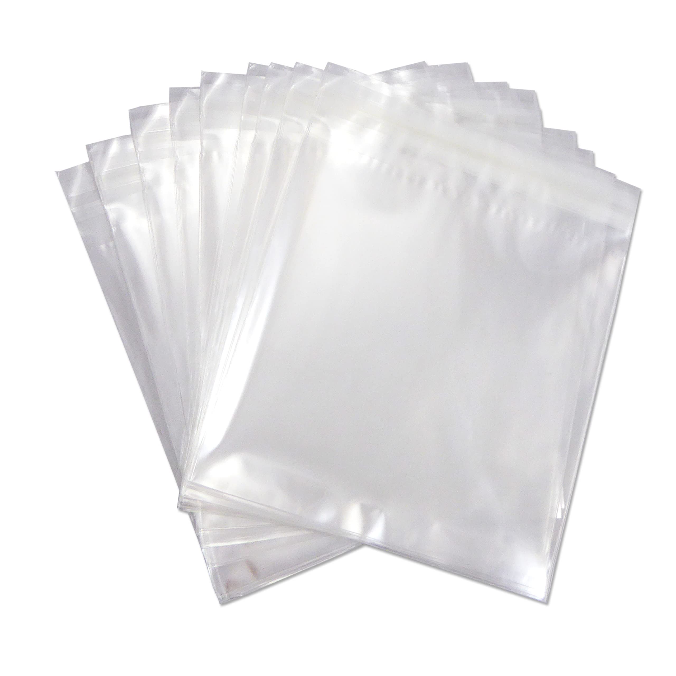 Cellophane Bags Self Seal 115mm x 110mm - 4" Square Clear Cello Display Sizes for Cards, Gifts (100 Bags)