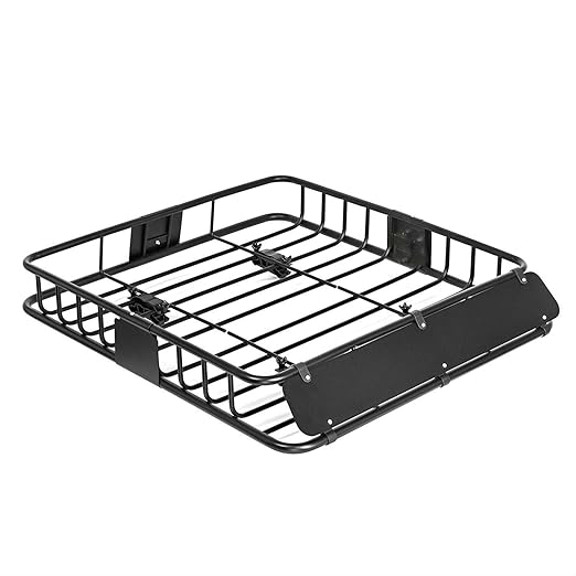 Universal Black Roof Rack Cargo Carrier roof rack Basket for Sedan SUV (43"), Cargo Baskets