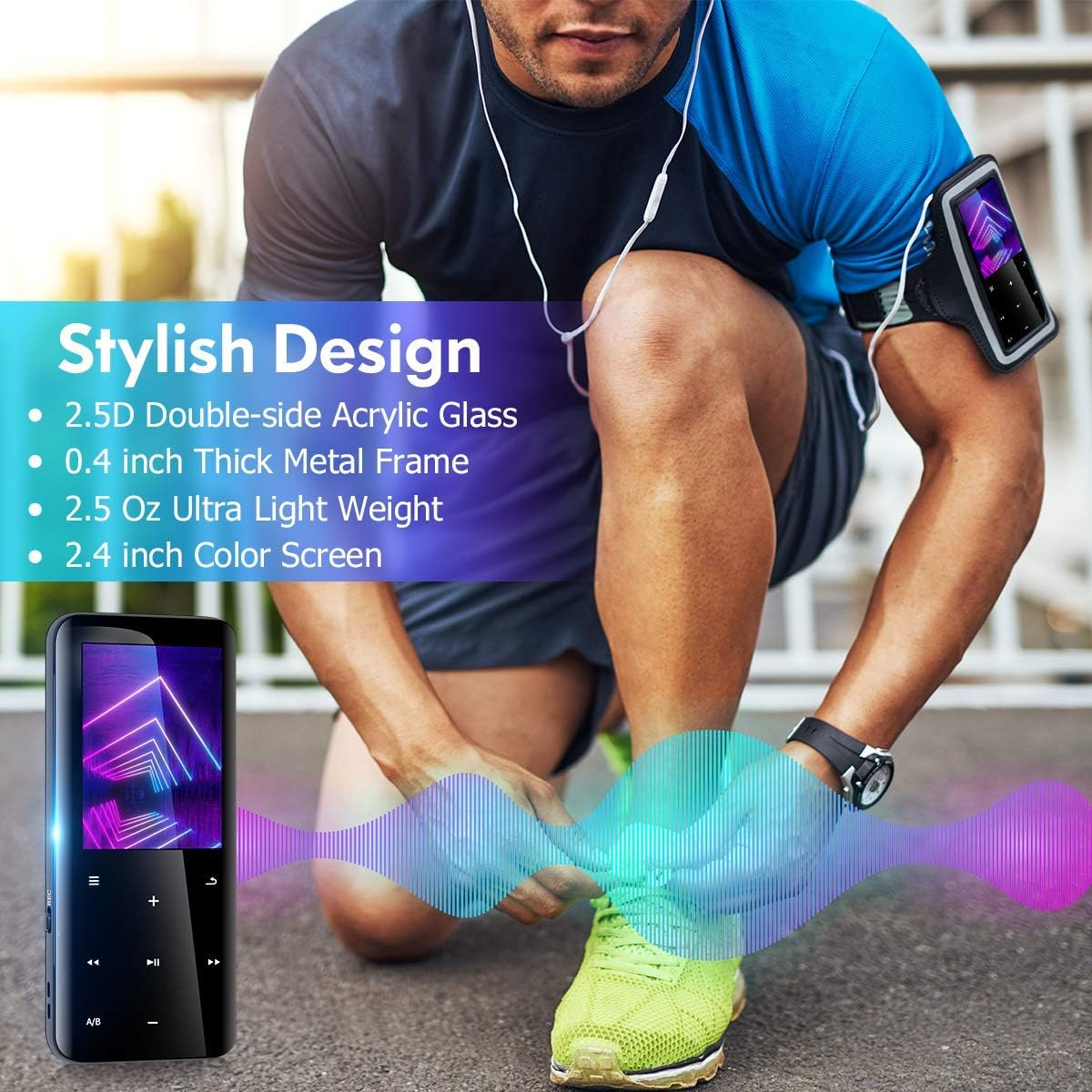 32GB Mp3 Player with Bluetooth 5.0 - Portable Digital Lossless Music Player for Walking Running,Super Light Metal Shell Touch Buttons with TF Card Expansion: Home Audio & Theater