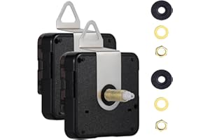 EMOON 2-Pack Quartz Clock Movement Replacement, Battery Operated Silent Clock Mechanism Kit for DIY Wall Clock Repair & Custom Clocks, Total Shaft Length 23 mm*2
