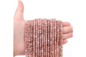 WTIAN Sunstone Natural Gemstone Square Cube Stone Beads,Spacer Loose Beads for Jewelry Making Bracelet Necklace Earrings,80-90Pcs(4mm)