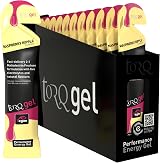 TORQ Running Gels with Electrolytes Raspberry Ripple 30g Carbs 15 gels 2:1 view 1