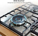 Hisense GM773XF 75cm Gas Hob 5 Burners Wok Ring Easy Clean Stainless Steel view 5