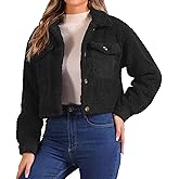 Allegra K Fuzzy Fleece Jacket for Women's Casual Faux Fur Button Winter Outerwear Short Coat