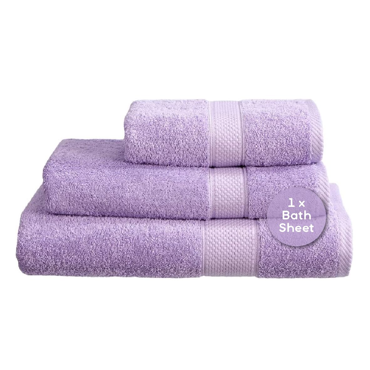Linens Limited - Large Towels, Bath Sheets for the Bath or Shower, Turkish Cotton, Soft and Luxurious, Super Absorbent, Machine Washable (Lilac)
