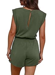 OFEEFAN Womens Rompers for Summer Crewneck
