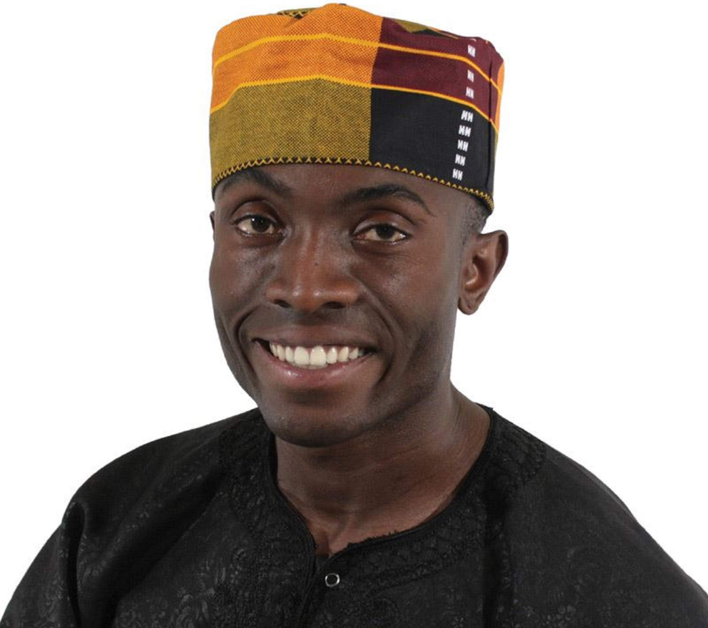 Kente Kufi Hat Style #3:Men Cap