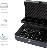 Cathedral Products The Ultimate Cash Box with Foam Lining Cantilever Tray Black view 3