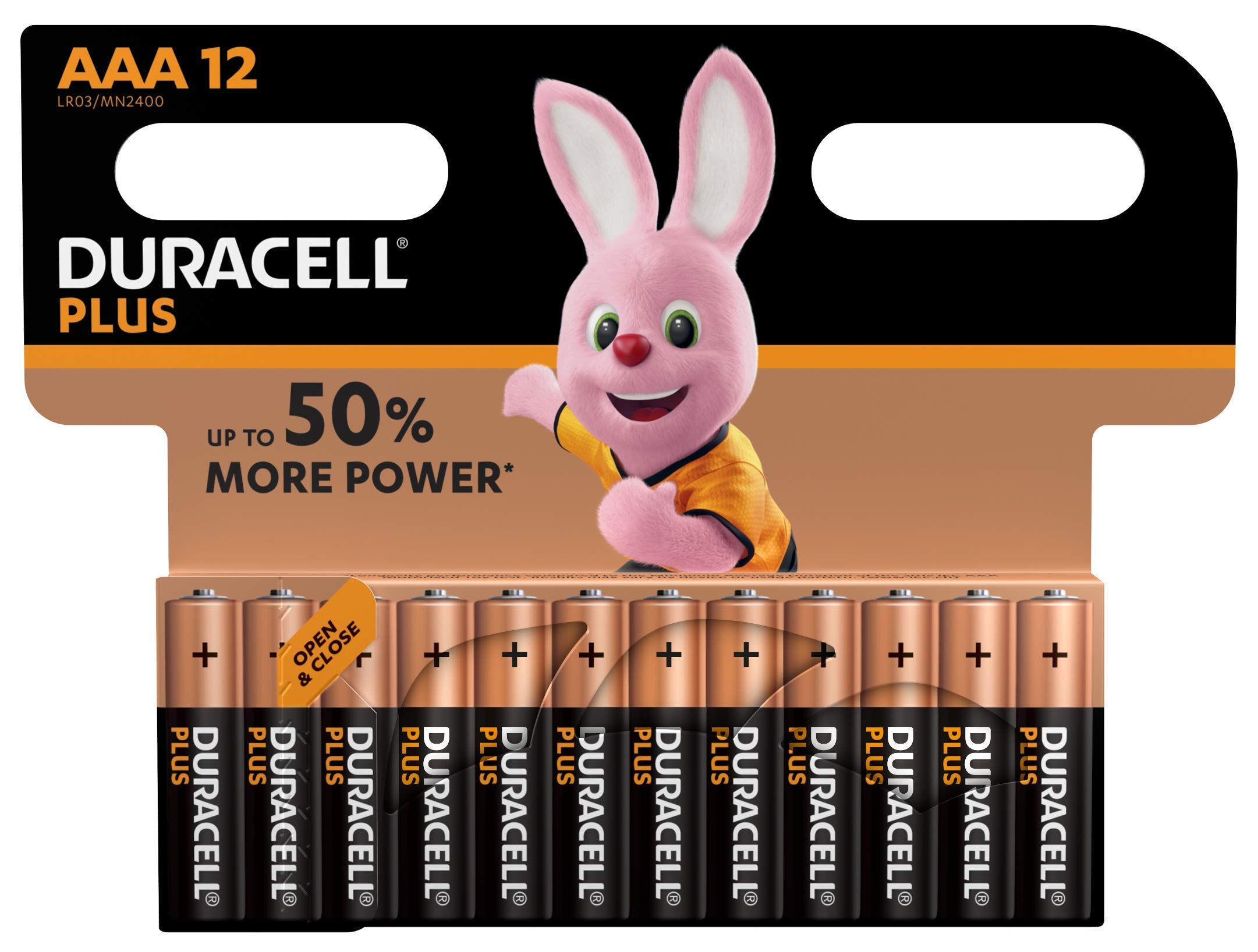 Duracell Plus Power DUR018938 AAA Batteries Pack of 8 + 4 - 12 Batteries