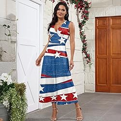 CHRATLHI 4th of July Dress Women Summer Red White