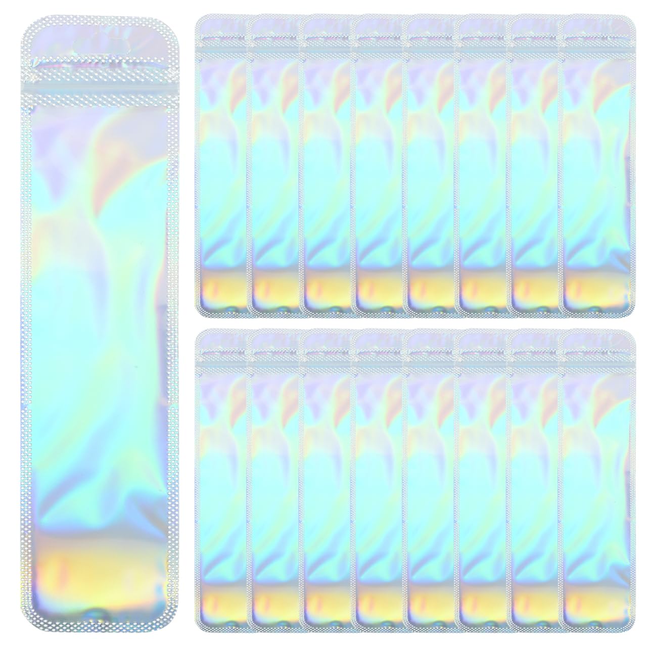 Holographic Pen Bag 100pcs Slim Clear Glassine Bags Jewelry Foil Zip-lock Pouch Resealable Cellophane s Sealing Cello gies Pen Pp Small Candy