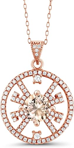 Amazon Gem Stone King 1 8カラット 天然 モルガナイト ピーチ ネックレス ペンダント レディース シルバー925 ピンクゴールドコーティング ジュエリー 通販