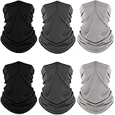 Fuinloth Neck Gaiter, 6 Pack Cooling UV Protection Bandana Face Mask Gator Scarf for Men Women