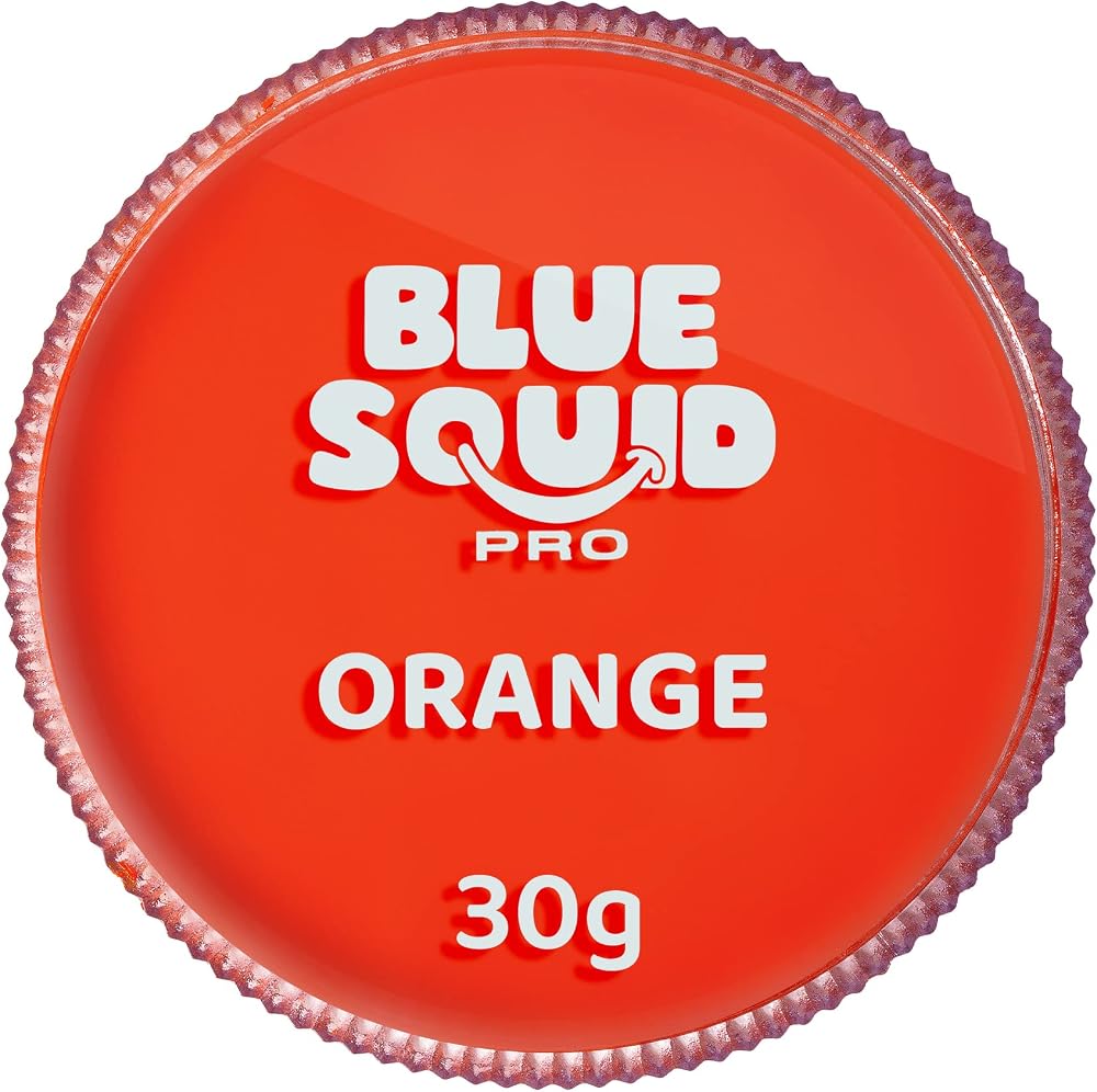 Blue Squid PRO Face Paint Orange 30g Professional Water-Based Single Cake