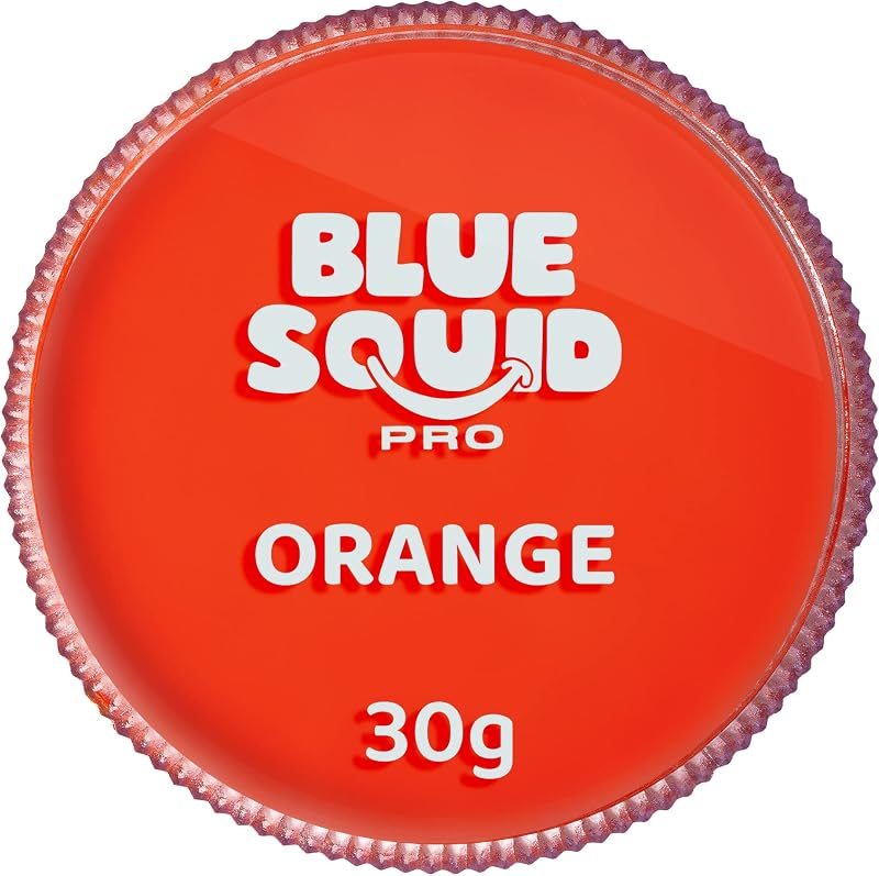 Blue Squid PRO Face Paint Orange 30g Professional Water-Based Single Cake