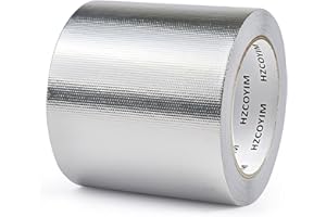 HZCOYIM 4in x 66ft Silver Aluminum Foil Tape Adhesive High Temperature Resistant Heat Shield Blocking Tape Heat Resistant Tap
