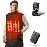 Bopoid Heated Vest for Men with APP Control, Lightweight Electric Mens Heated Vest with 12V Battery Pack for Winter Cycling