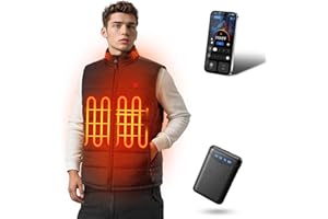 Bopoid Heated Vest for Men with APP Control, Lightweight Electric Mens Heated Vest with 12V Battery Pack for Winter Cycling