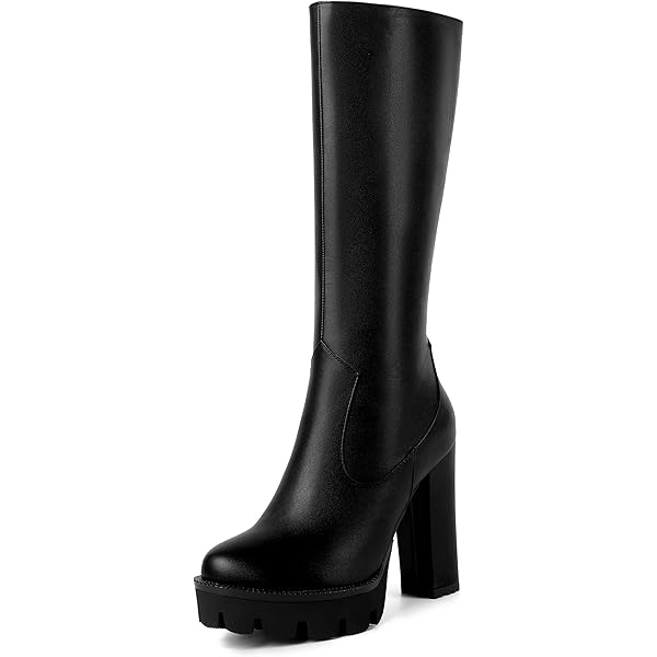 Amazon.com | ANN CREEK Women's Knee High Black Platform Lace Up