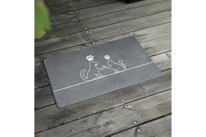 Le courant Dog Bowl Mats, Cat Feeding Mat, Non-Slip Super Absorbent,No Stains Quick Dry Dog Water Dispenser.for Messy Drinkers.Easy Clean.Dog & Cat