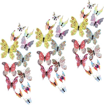 Download Bluecosto 36pcs Multicolor B 3d Butterfly Wall Stickers Butterflies Decals Decoration Removable Sticker For Diy Home Kids Bedroom Living Room Party Amazon Co Uk Home Kitchen