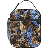 VANZEV Insulated Lunch Box for Women Men, German Shepherd Dog Floral Lunch Box Reusable Portable Lunch Bag Cooler Tote Waterproof Lunch Container for Office Picnic Work Travel Hiking