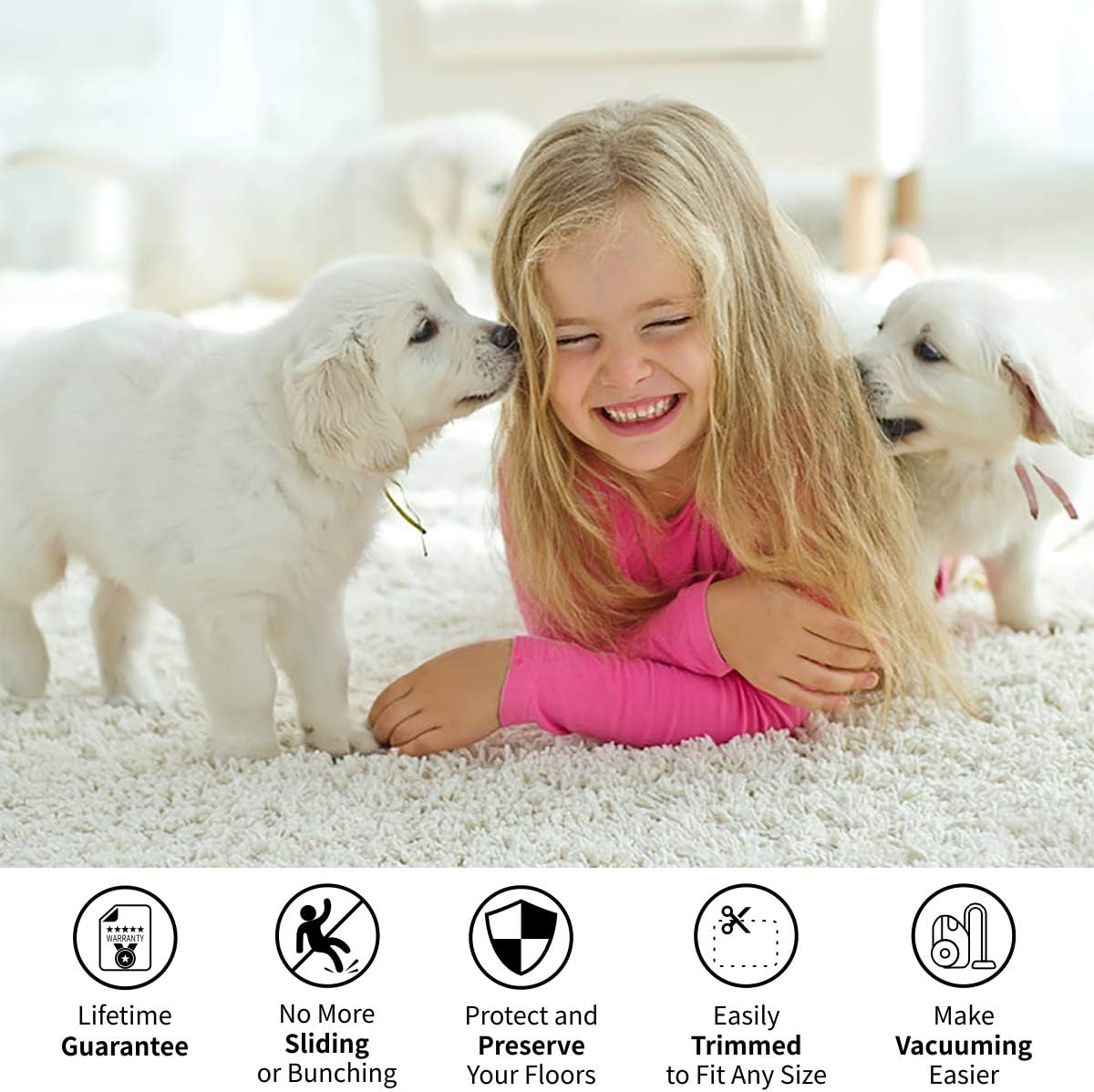 CsznPony 3 x 5 Ft Non-Slip Area Rug Pad Extra Thick Pad for Hard Surface Floors Keep Your Rugs Safe and in Place: Furniture & Decor