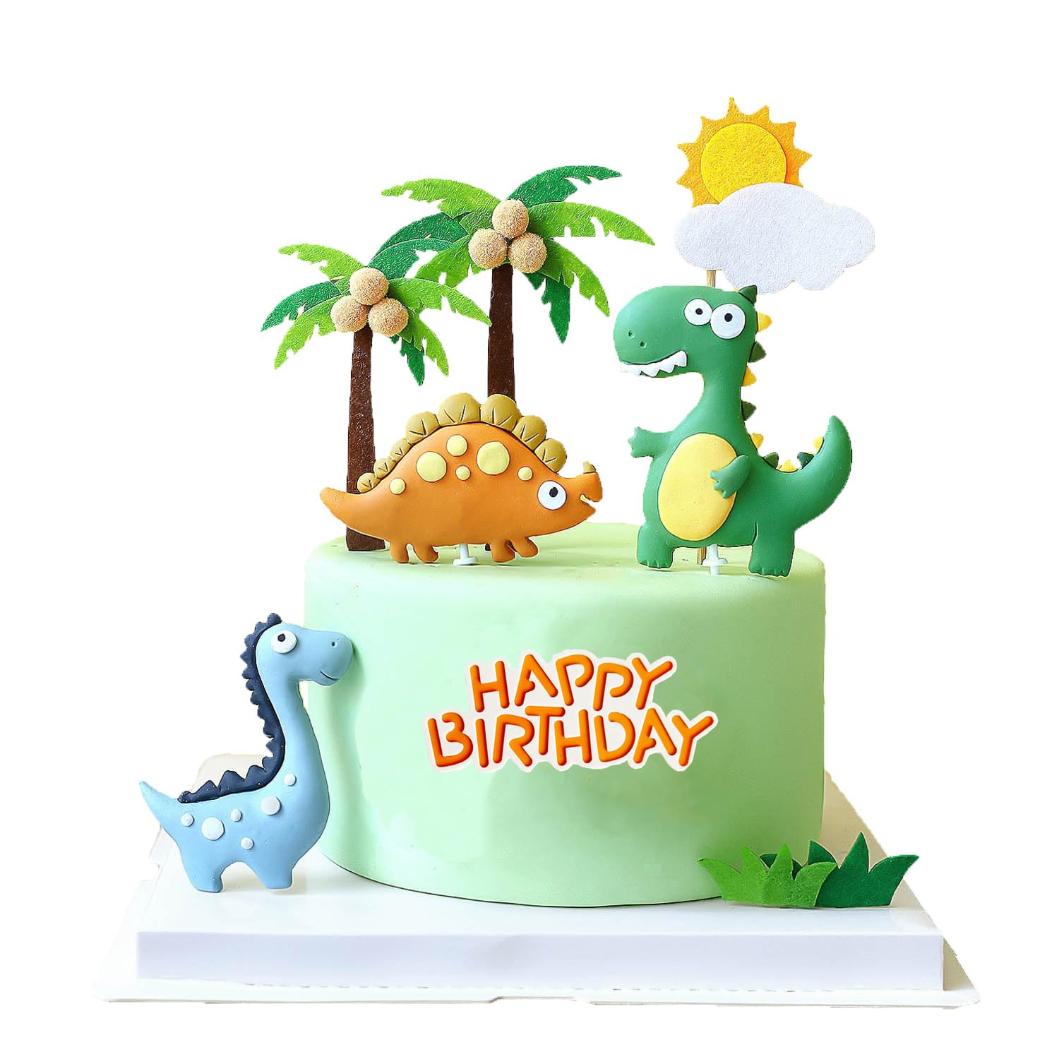 10Pcs Dinosaur Cake Toppers - Dinosaur Themed Party & Baby Shower