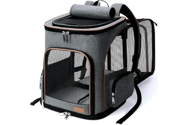 Lekesky Cat Backpack Expandable Dog Carrier Backpack Airline Approved Pet Backpack Carrier for Cats, Small Dogs, Puppies Unde