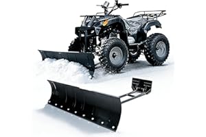 IGLDIPUO Snow Plow Kit Heavy Duty Steel - 45” Steel Blade for ATV UTV, Adjustable Snow Plow Universal for Honda, Kawasaki, Polaris, Aeon, Arctic, Cat