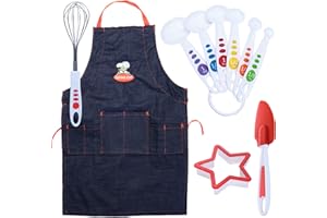 Curious Chef Children's 11-Piece Denim Chef's Kit