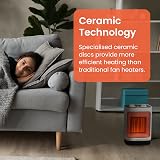 Pro Breeze 2000W Mini Ceramic Heater 2 Heat Settings Oscillation 60° White view 6