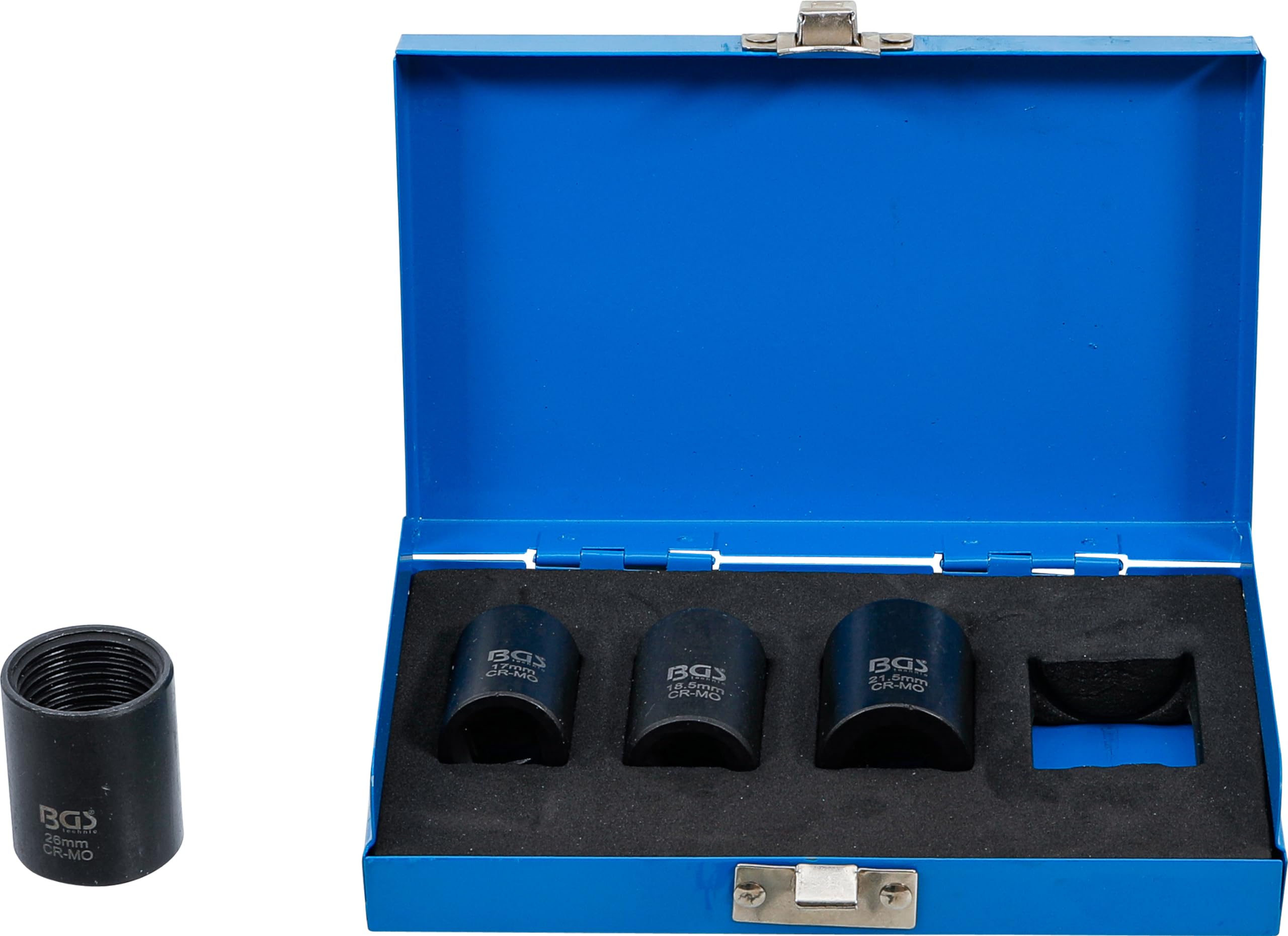 BGS 5260 | Twist Socket Set (Spiral Profile) / Screw Extractor | 12.5 mm (1/2") Drive | 17 - 26 mm | 4 pcs.