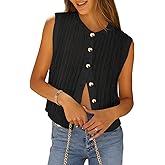 Saodimallsu Womens Cropped Sweater Vest Crochet Sleeveless Button Down Cardigan Summer Boho Knit Going Out Tops