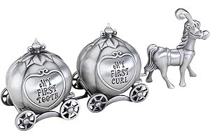 Lillian Rose Keepsake Pewter Tooth and Curl Box, Fairytale Coach,2x5 Inch (Pack of 1)