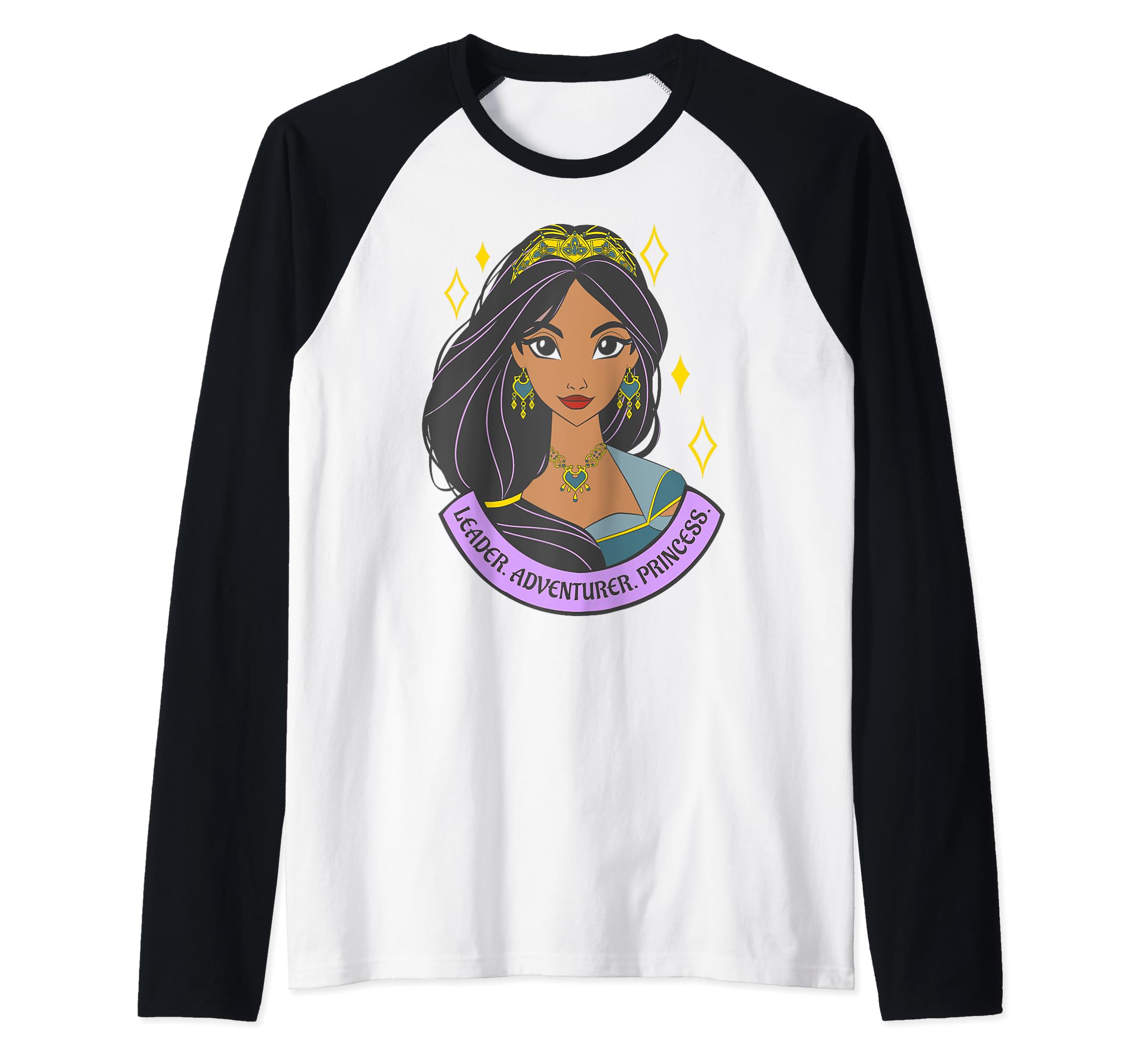 Disney Aladdin Live Action Jasmine Attribute Portrait Banner Raglan Baseball Tee