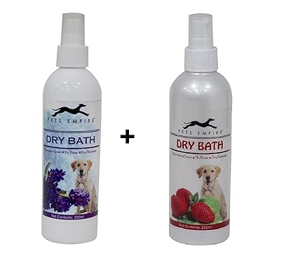Pets Empire Dry Bath Dog Lavender and Strawberry Shampoo (250 ml) - Pack of 2
