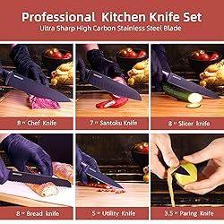 RAXCO Knife Set,Kitchen Knife Set With Block Knife