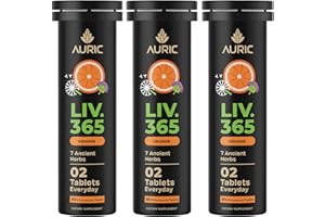 Auric Herbal Liver Support Supplement | Milk Thistle (Silymarin), Turmeric, Garlic, Ginger for Liver Health | Advanced Detox & Cleansing Formula for active Liver | 60 Tablets | Plant Based Gluten-Free