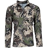 Pnuma Outdoors Renegade 1/4 Zip Pullover, Caza Camo, Breathable, Odor Control, 100% Polyester, Loose Fit (RG-QZ-CZ)