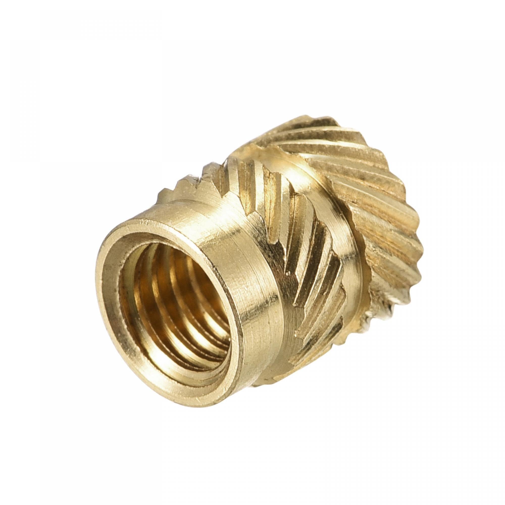 TOP-VIGOR 60Pcs M5 Threaded Knurled Insert Nuts, M5 x 8mm x 7mm OD 3D Printing Brass Nuts, Female Threaded Inserts Brass Heat Set Insert Embedment Nut for 3D Printing
