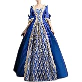 XUNRYAN Halloween Costumes Women Renaissance Dress 18th Century Victorian Ball Gown Mediveal Rococo Princess Queen Outfit