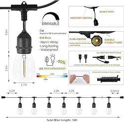 Svater Outdoor String Lights 150FT, E26